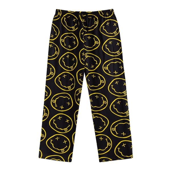 Nirvana Pyjamas för män med logotyp, kortärmad, lång, XXL, svart Black XXL