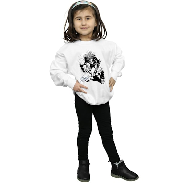 DC Comics Girls Lobo Sketch Sweatshirt 7-8 år Vit White 7-8 Years