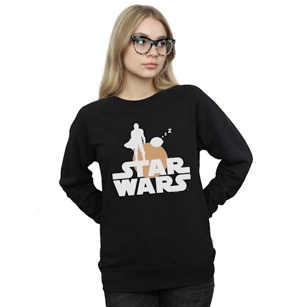 Star Wars Dam/Damer The Mandalorian Mando Och Barnet Silhuett Sweatshirt M Svart Black M