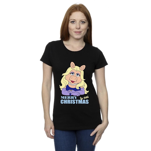 Disney Dam/Damer Muppets Miss Piggy Queen of Holidays Cotto Black L