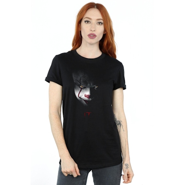 It Dam/Kvinnor Pennywise Stare Bomull Boyfriend T-Shirt XL Svart Black XL