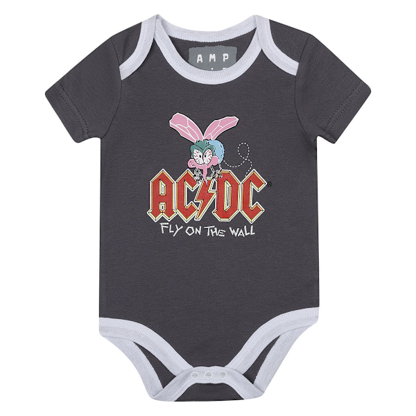 Amplified Baby Fly On The Wall AC/DC Babygrow Set 0-3 månader Vit White/Black/Red 0-3 Months