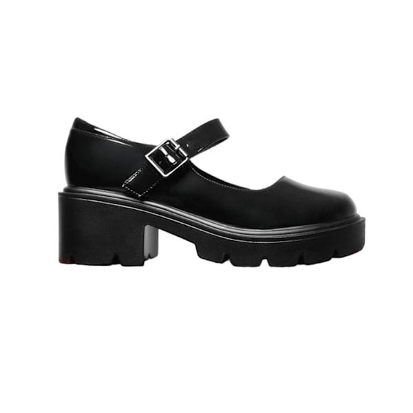 Where's That From Dam/Damer Rylee Retro Platform Block Heel Black 7 UK