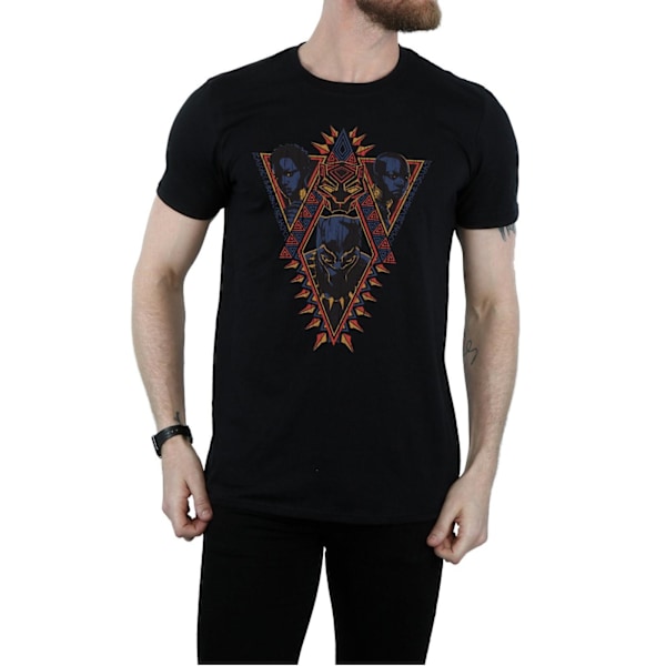 Marvel Herr Svart Panter Tribal Heads T-shirt 3XL Svart Black 3XL