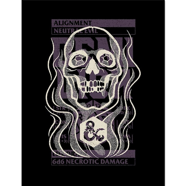 Dungeons & Dragons Neutral Evil inramad affisch 40cm x 30cm Svart Black/White 40cm x 30cm