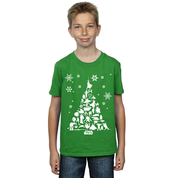 Star Wars Julgran T-shirt för pojkar 7-8 år Irländsk grön Irish Green 7-8 Years