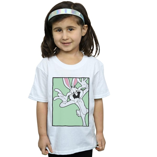 Looney Tunes Girls Bugs Bunny Funny Face Bomull T-shirt 9-11 År White 9-11 Years