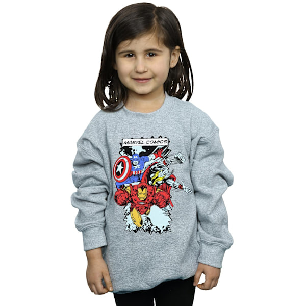 Marvel Girls Comic Characters Sweatshirt 7-8 år Sports Grey Sports Grey 7-8 Years