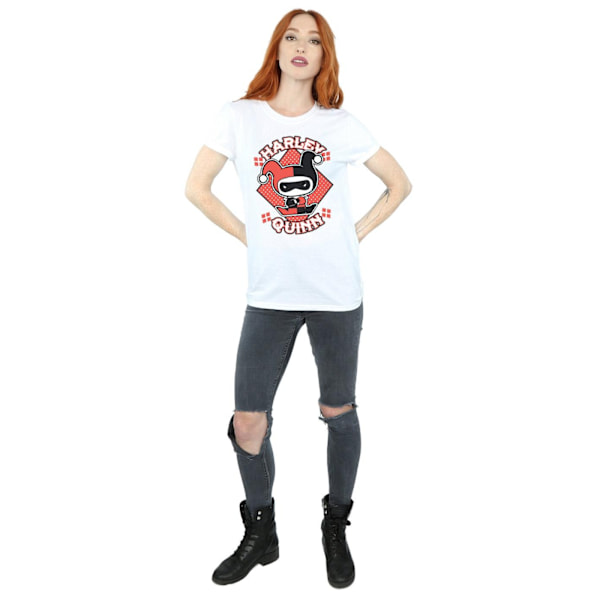 Harley Quinn Dam/Damer Chibi Bomull Boyfriend T-Shirt L Vit White L