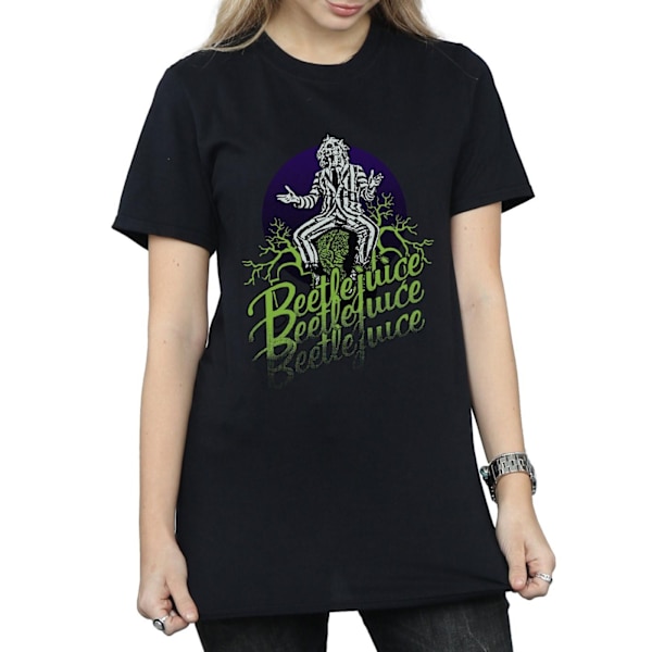 Beetlejuice Dam/Damer Blekt Pose Bomull Pojkvän T-shirt X Black XXL