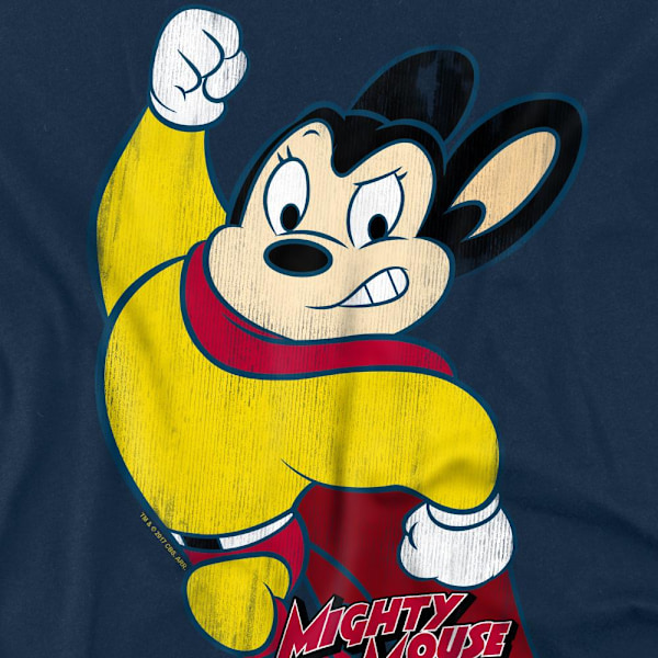 Mighty Mouse Herr Klassisk Hjälte T-Shirt L Marinblå Navy L
