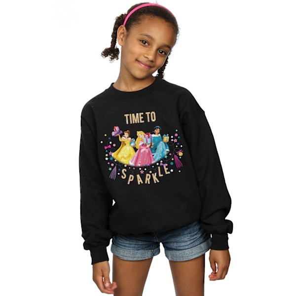 Disney Girls Princess Time To Sparkle Sweatshirt 3-4 år Svart Black 3-4 Years