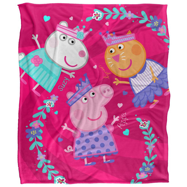 Greta Gris Peppa, Suzy, Candy Vänner Filt One Size Vit White One Size