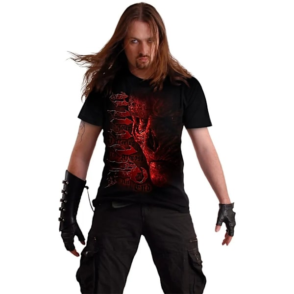 Spiral Direct Unisex Adult Suffer Vecna Stranger Things T-shirt Black/Red XL