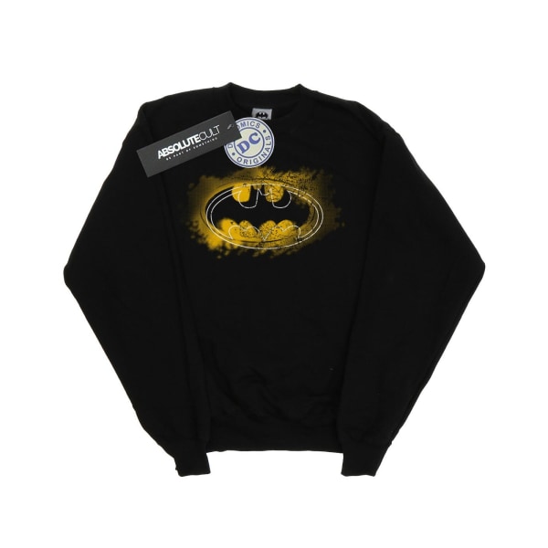 DC Comics Herr Batman Spray Logo Sweatshirt M Svart Black M