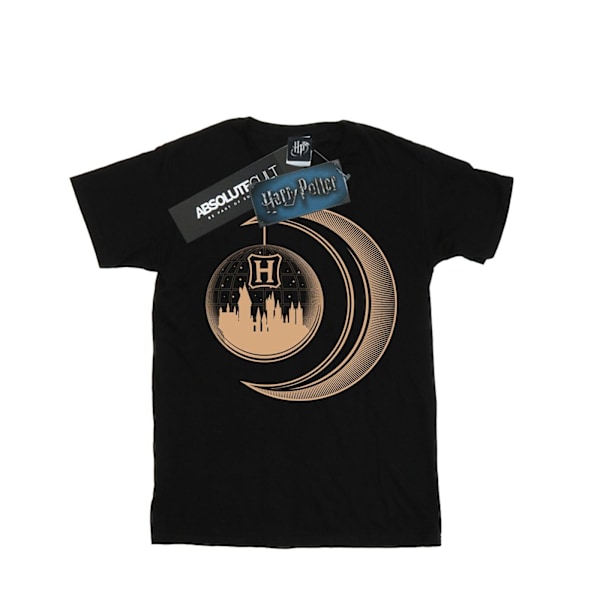 Harry Potter Dam/Kvinnor Hogwarts Moon Bomull Boyfriend T-Shi Black M
