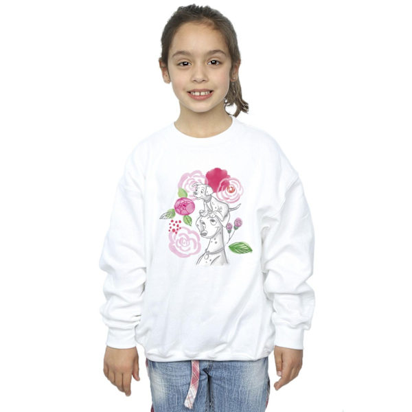 Disney Girls 101 Dalmatians Flowers Sweatshirt 3-4 år Vit White 3-4 Years