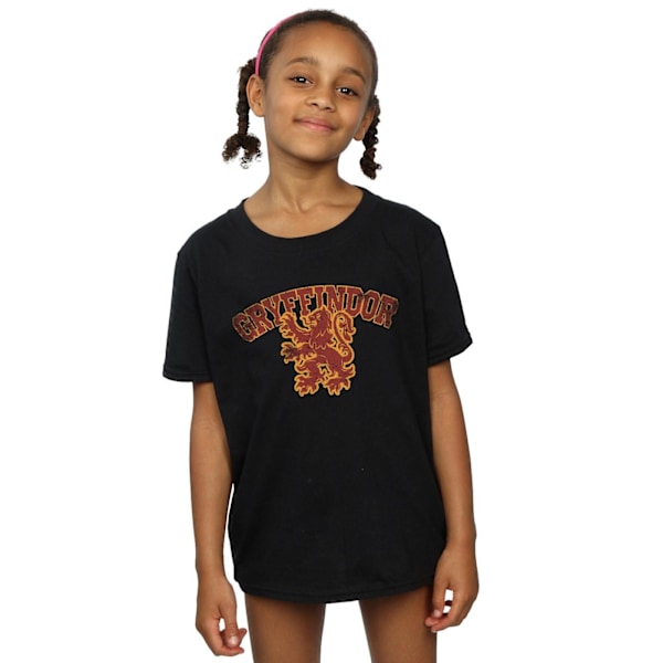 Harry Potter T-shirt för flickor med Gryffindors sportemblem, bomull, 7-8 år Black 7-8 Years