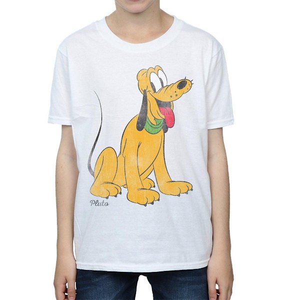 Disney Boys Classic Pluto Bomull T-shirt 9-11 År Vit White 9-11 Years
