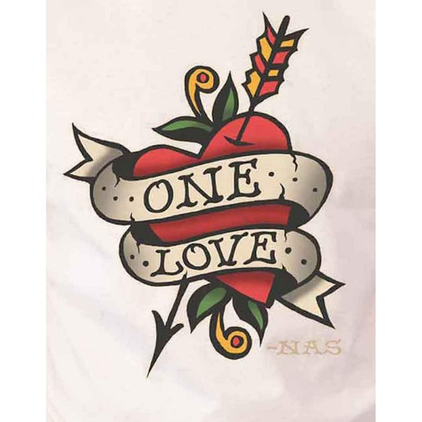 Nas Unisex Vuxen Love Tattoo Bomull T-shirt XL Naturlig Natural XL