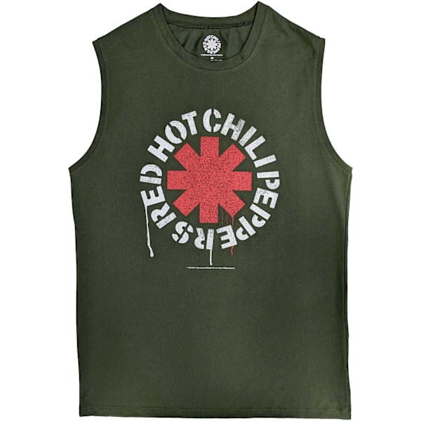 Red Hot Chilli Peppers Unisex Vuxen Stencil Bomull Tank Top XL Green XL