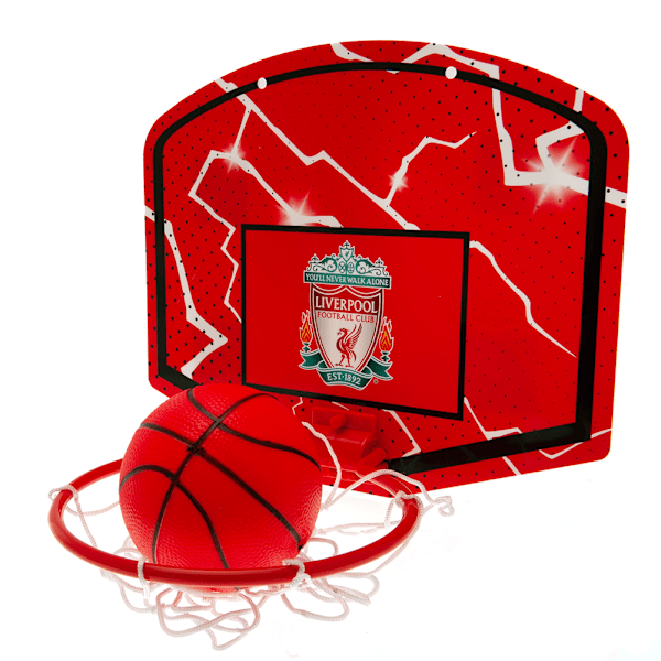 Liverpool FC Crest Mini Basketkorg Set En Storlek Röd/Svart/ Red/Black/White One Size