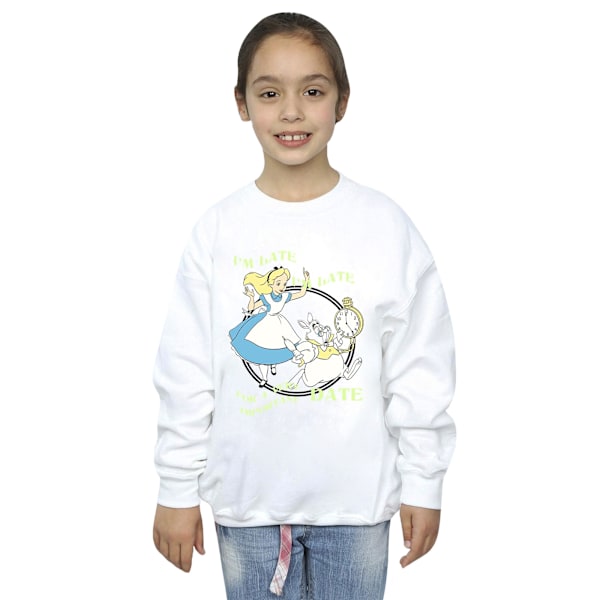 Disney Girls Alice In Wonderland I´m Late Sweatshirt 3-4 år White 3-4 Years
