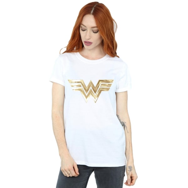 DC Comics Dam/Dam Wonder Woman 84 Guld Emblem Cotton Boyf White XXL