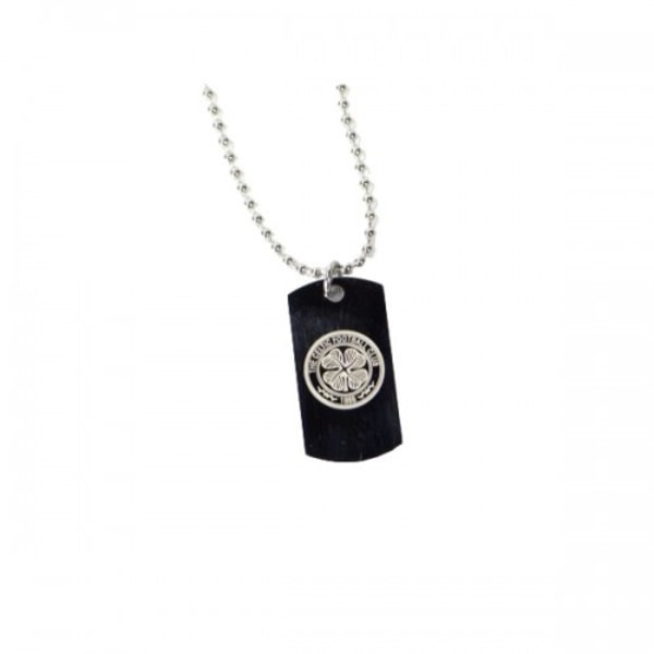 Celtic FC Rostfritt stål Graverad Crest Dog Tag And Chain One Silver/Black One Size