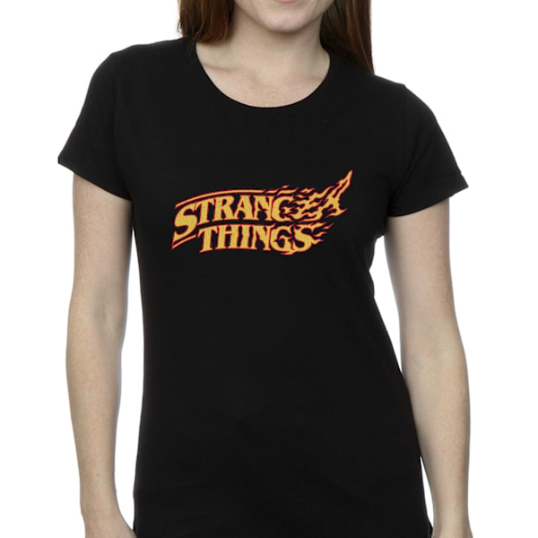 Netflix Dam/Kvinnor Stranger Things Logo Breaking Bomull T-Sh Black XL