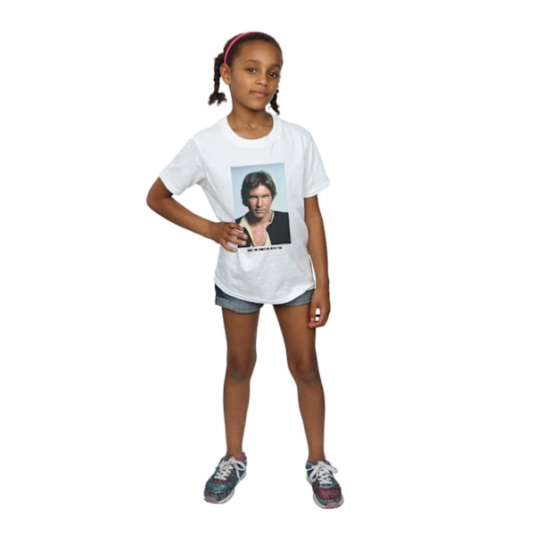 Star Wars Girls Han Solo May The Force Bomull T-shirt 9-11 år White 9-11 Years