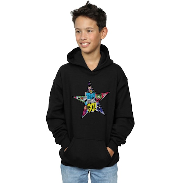 DC Comics Boys Teen Titans Go Star Logo Hoodie 12-13 år Svart Black 12-13 Years