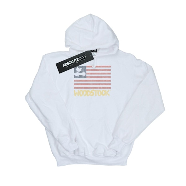 Woodstock Dam/Damer Distressed Flag Hoodie L Vit White L