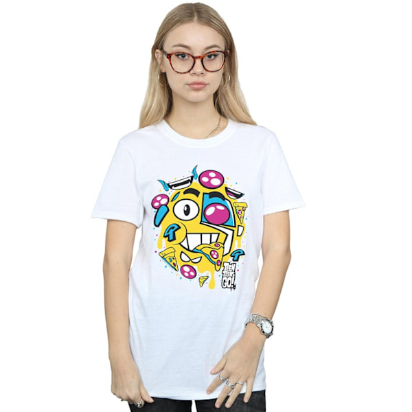 DC Comics Dam/Kvinnor Teen Titans Go Pizza Face Bomull Pojkvän White XXL