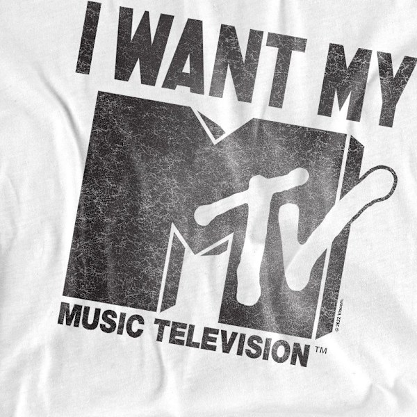 MTV Herr I Want It T-Shirt 4XL Vit White 4XL
