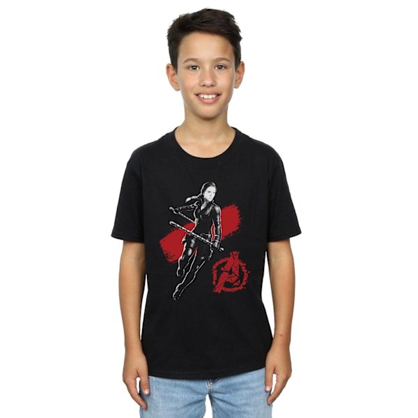 Marvel Boys Avengers Endgame Mono Black Widow T-shirt 7-8 år Black 7-8 Years