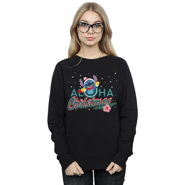 Disney Dam/Dam Lilo Och Stitch Aloha Jultröja Black L