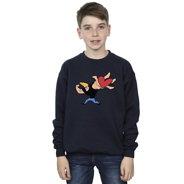 Johnny Bravo Boys Heart Present Sweatshirt 3-4 år Marinblå Navy Blue 3-4 Years