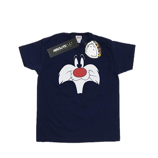 Looney Tunes Dam/Damer Sylvester Big Face Bomull Boyfriend Navy Blue M