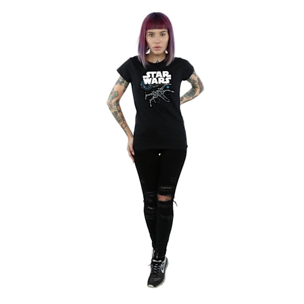 Star Wars Dam/Kvinnor The Last Jedi X-Wing Bomull T-shirt S B Black S