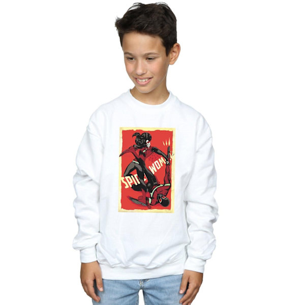 Marvel Boys Spider-Woman Fight Sweatshirt 9-11 år Vit White 9-11 Years