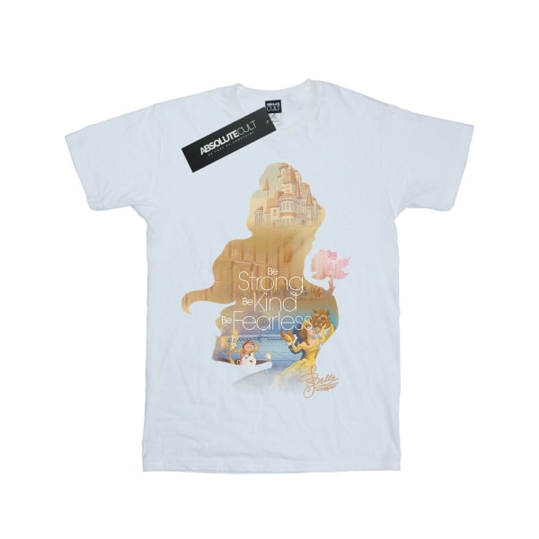 Beauty And The Beast Flickor Belle Silhuett Bomull T-shirt 9-11 White 9-11 Years