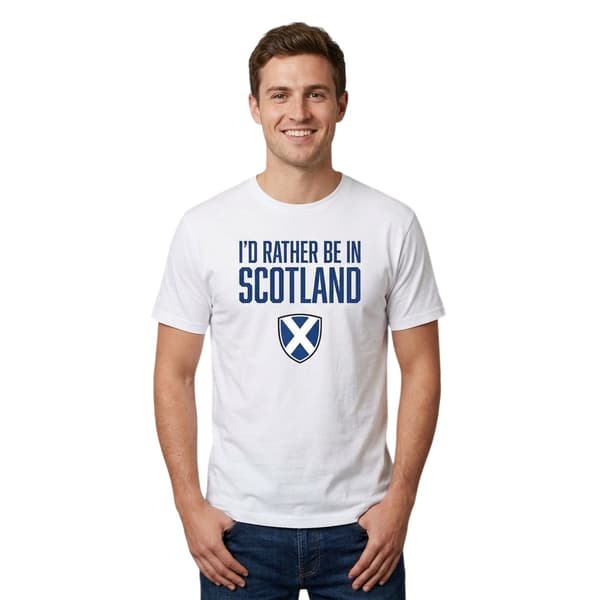 AWD Herr Rather Be Scotland T-shirt S Vit White S