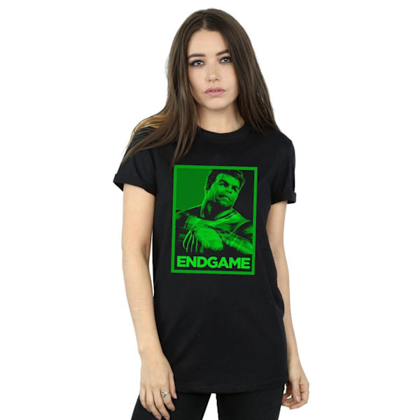 Marvel Womens/Ladies Avengers Endgame Hulk Poster Bomull Boyfriend T-Shirt Black L