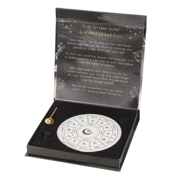 Something Different Astrologihjul Pendel Divinationskit Ett White/Black/Gold One Size