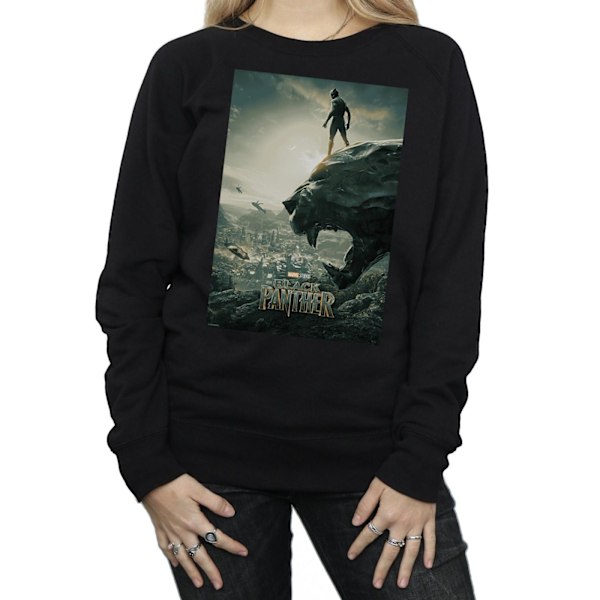 Marvel Dam/Kvinnor Black Panther Poster Sweatshirt M Svart Black M