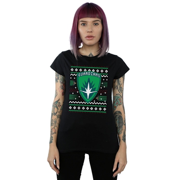 Marvel Womens/Ladies Guardians Of The Galaxy Fair Isle Cotton T Black XXL