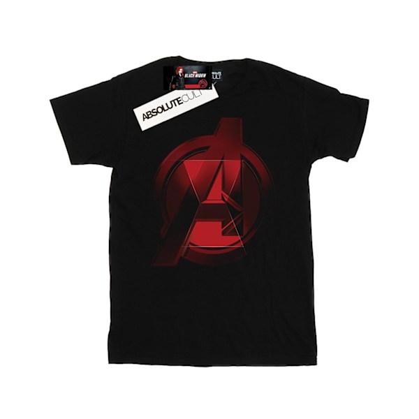 Marvel Herr Svart Änka Film Avengers Logotyp T-shirt M Svart Black M