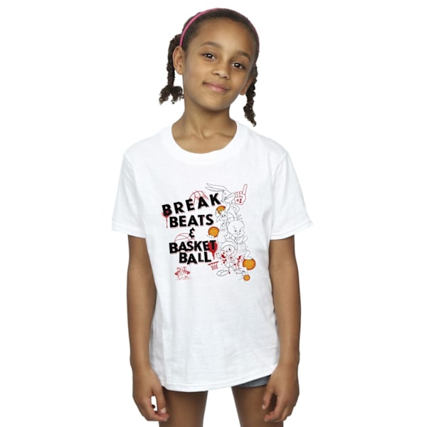 Space Jam: A New Legacy Girls Break Beats & Basketball Bomull T-shirt White 9-11 Years