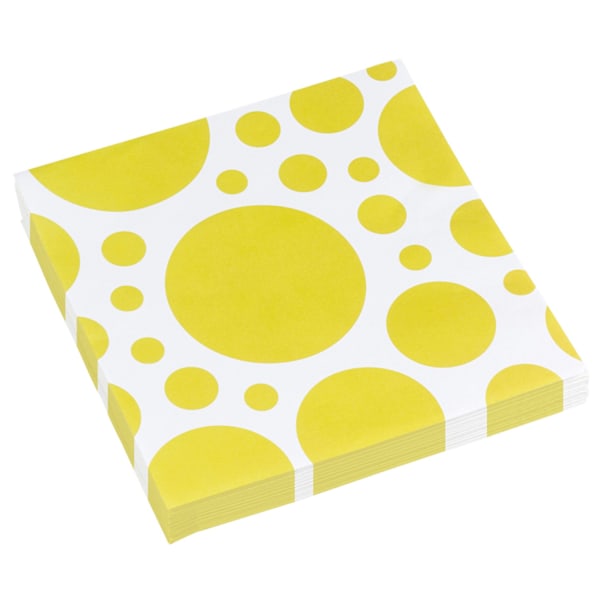 Amscan prickade engångsservetter (16-pack) One Size Gul/Vit Yellow/White One Size